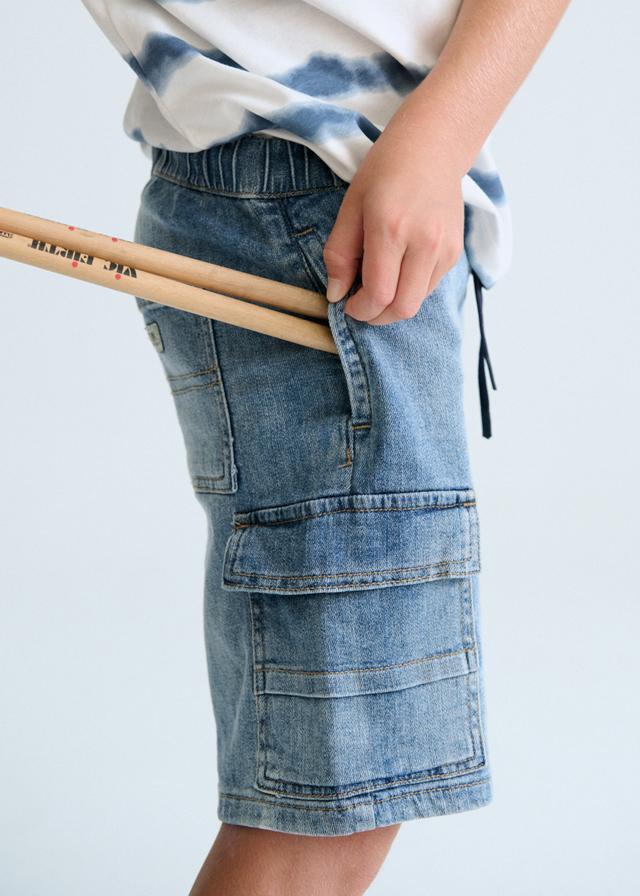 Bermuda cargo in denim ragazzo 