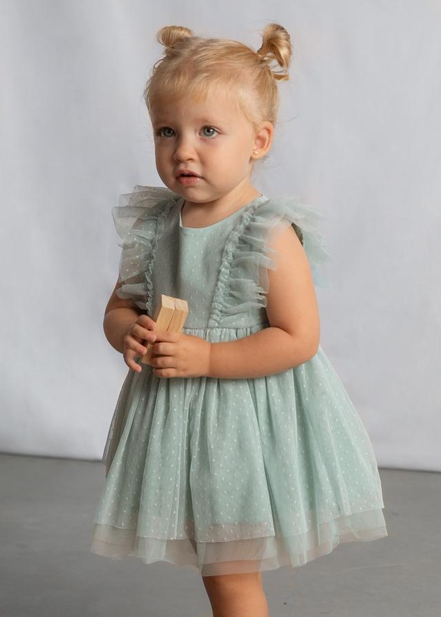 Vestito tulle con cerchietto neonata 
