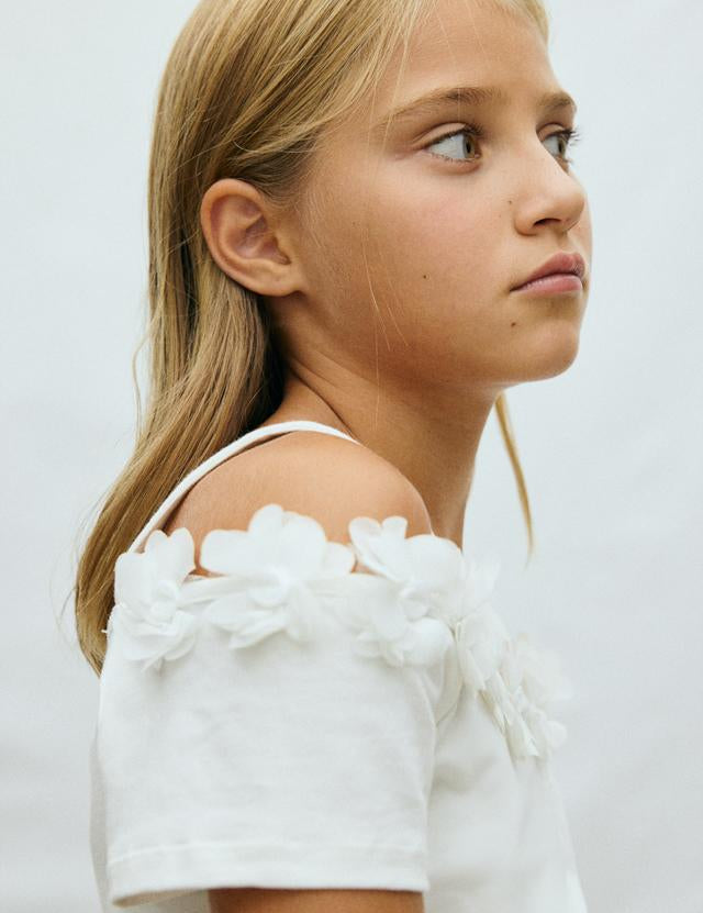 Maglietta fiori ragazza 