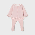 Completo ghettina e maglioncino tricot neonata 