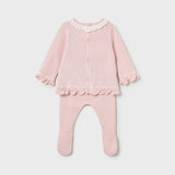 Completo ghettina e maglioncino tricot neonata 