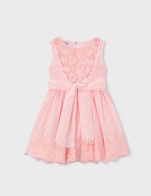 Vestito cerimonia con dettagli in pizzo bambina 