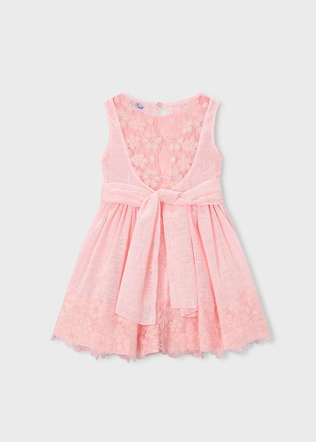 Vestito cerimonia con dettagli in pizzo bambina 