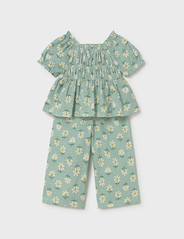 Completo stampato pantalone e blusa neonata 