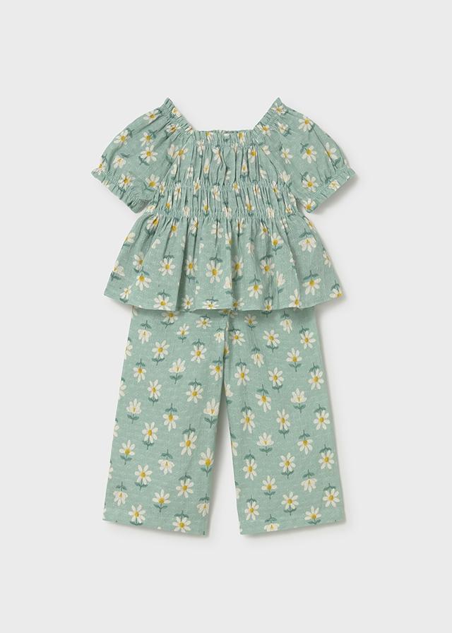 Completo stampato pantalone e blusa neonata 