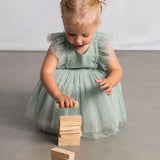 Vestito tulle con cerchietto neonata 