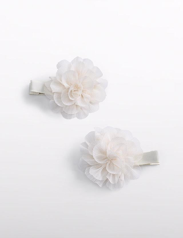 Set 2 fermagli fiori chiffon ragazza  abel e lula 