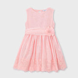 Vestito cerimonia con dettagli in pizzo bambina 