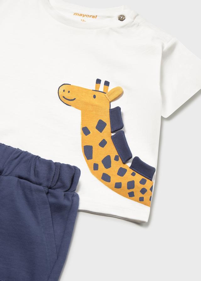 Completo in maglia bermuda e maglietta interattiva neonato 