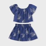 Completo gonna lino stampa bambina 