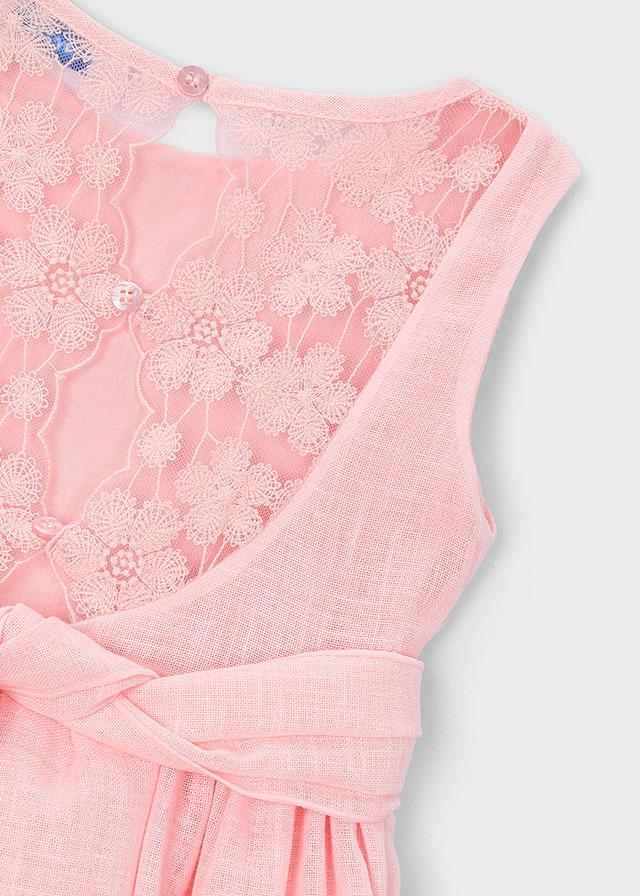 Vestito cerimonia con dettagli in pizzo bambina 