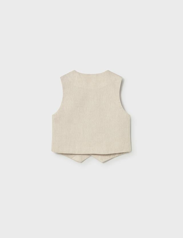 Gilet elegante in lino neonato<BR/> 