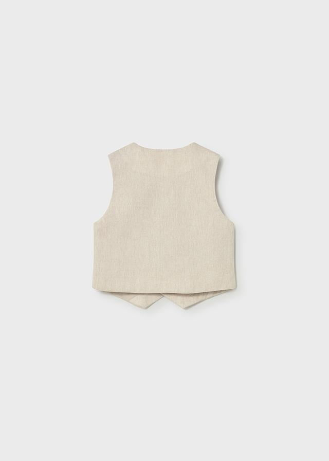 Gilet elegante in lino neonato<BR/> 
