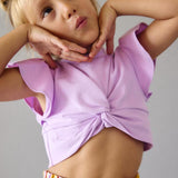 Completo shorts a righe e maglietta bambina 