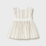 Vestito righe nocciola neonata 