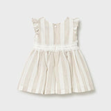 Vestito righe nocciola neonata 