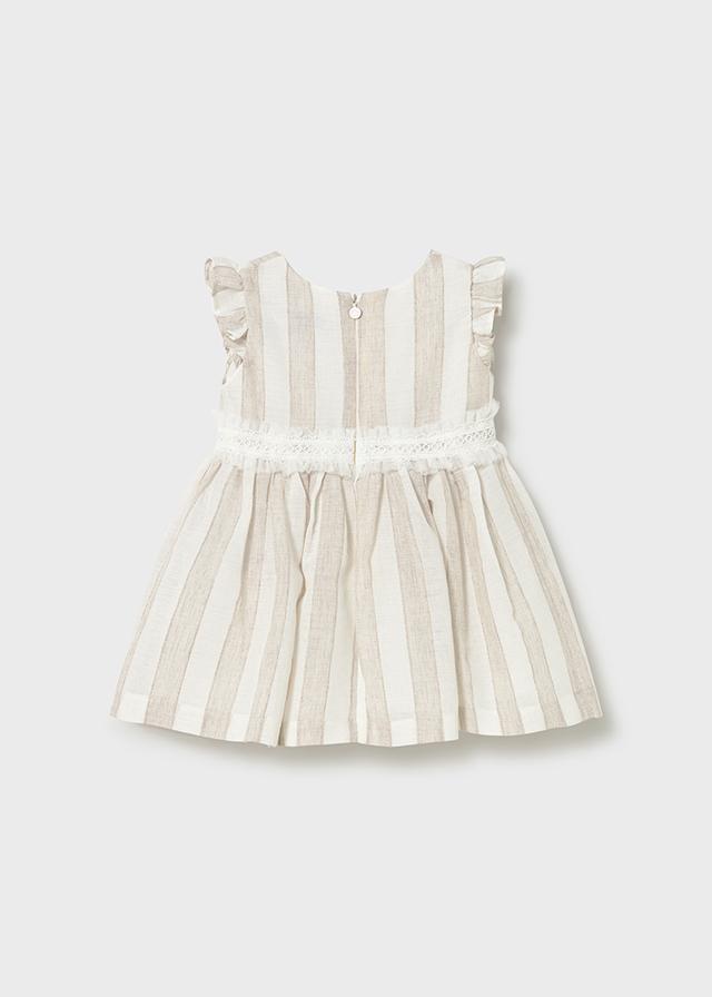 Vestito righe nocciola neonata 