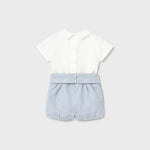Completo cerimonia pantaloncino e camicia neonato 