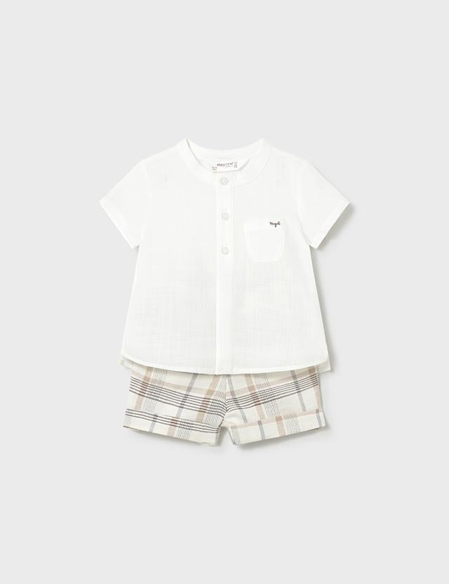 Completo pantaloncino e camicia neonato 