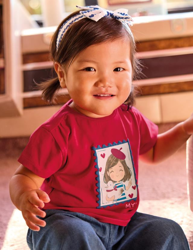 Maglietta con fascia stampata neonata 