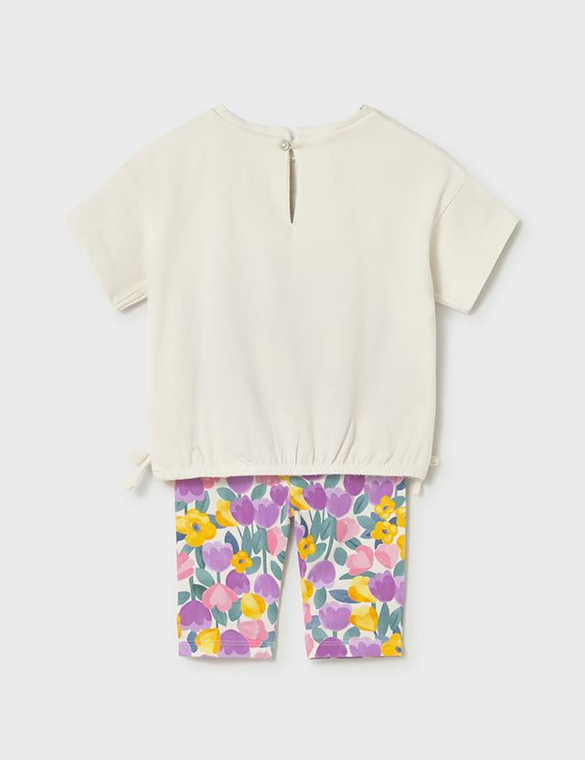 Completo leggings stampato neonata 