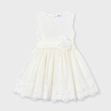 Vestito cerimonia con dettagli in pizzo bambina 