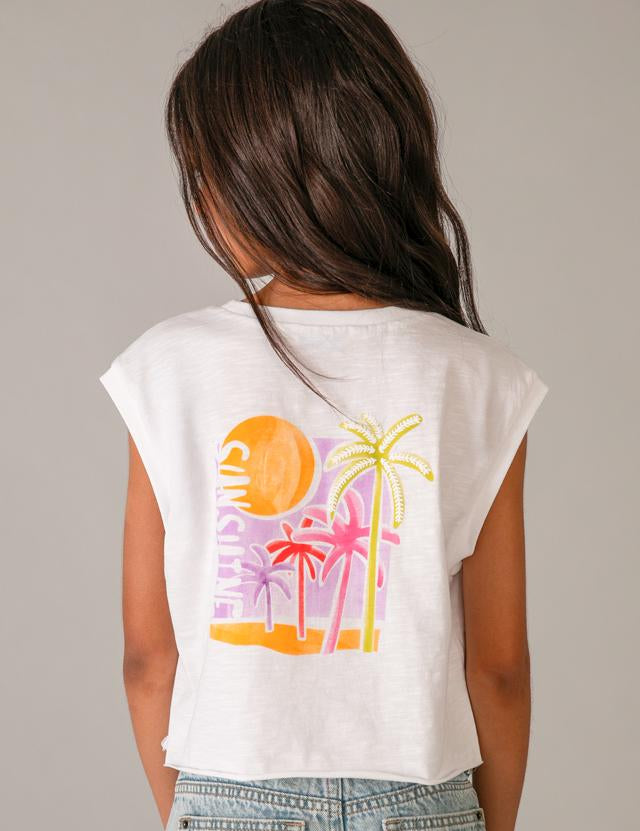 Canottiera con grafica ragazza 