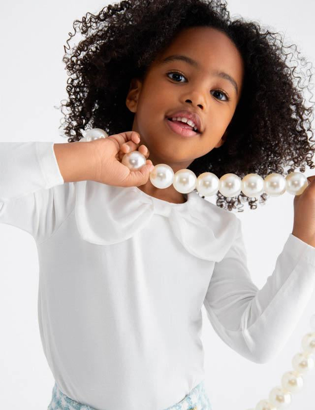 Maglietta fiocco chiffon BAMBINA Abel E Lula 