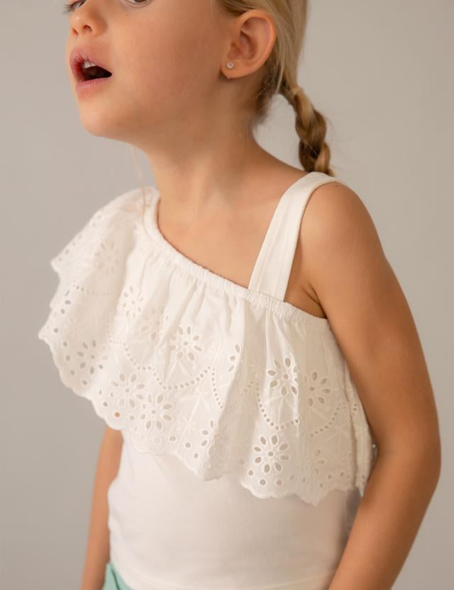 Canottiera con volant bambina 