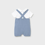 Completo salopette tricot body neonato 