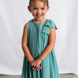 Vestito plissettato fiocco bambina 