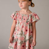 Vestito stampato nido d'ape bambina 