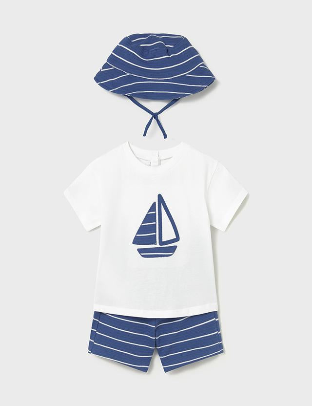 Completo in maglia 3 pezzi con cappello neonato 