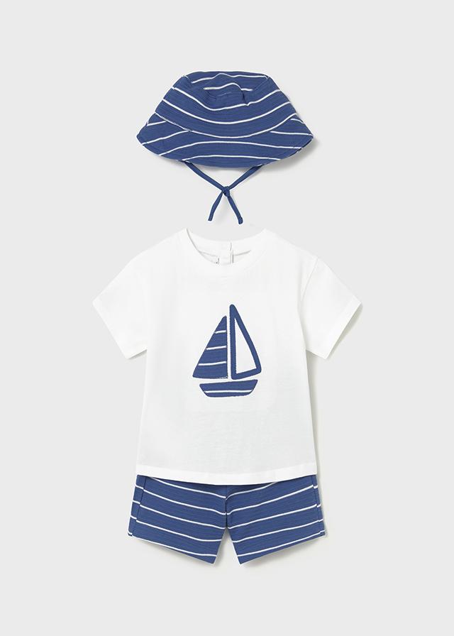 Completo in maglia 3 pezzi con cappello neonato 