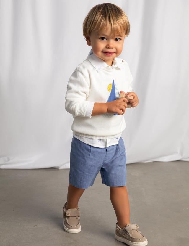 Bermuda in lino elegante neonato 