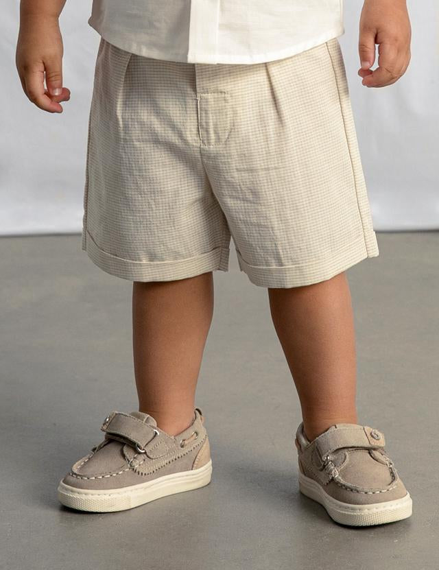 Completo pantaloncine e camicia in lino neonato 