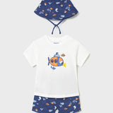 Completo in maglia 3 pezzi con cappello neonato 