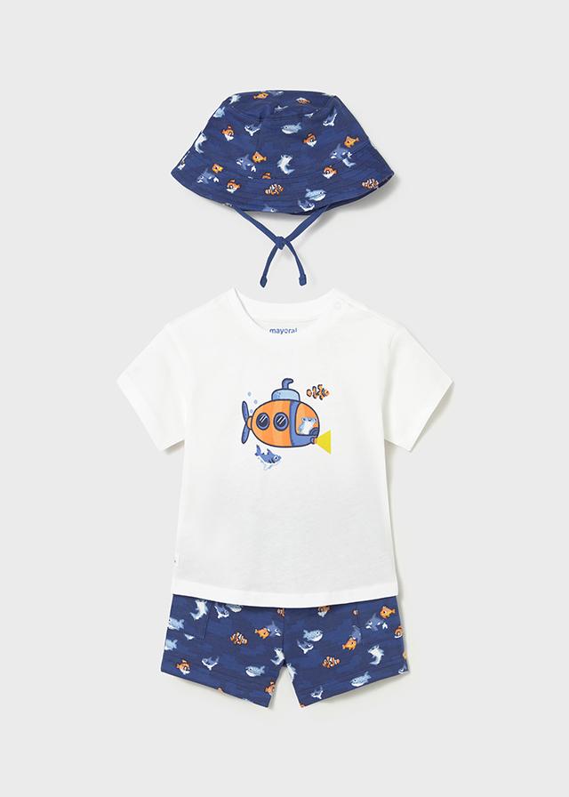 Completo in maglia 3 pezzi con cappello neonato 