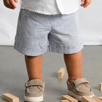 Completo pantaloncine e camicia in lino neonato 
