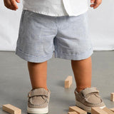 Completo pantaloncine e camicia in lino neonato 