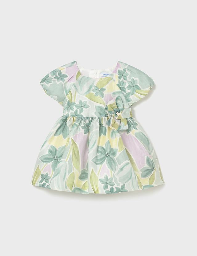 Vestito cerimonia stampato fiori neonata 