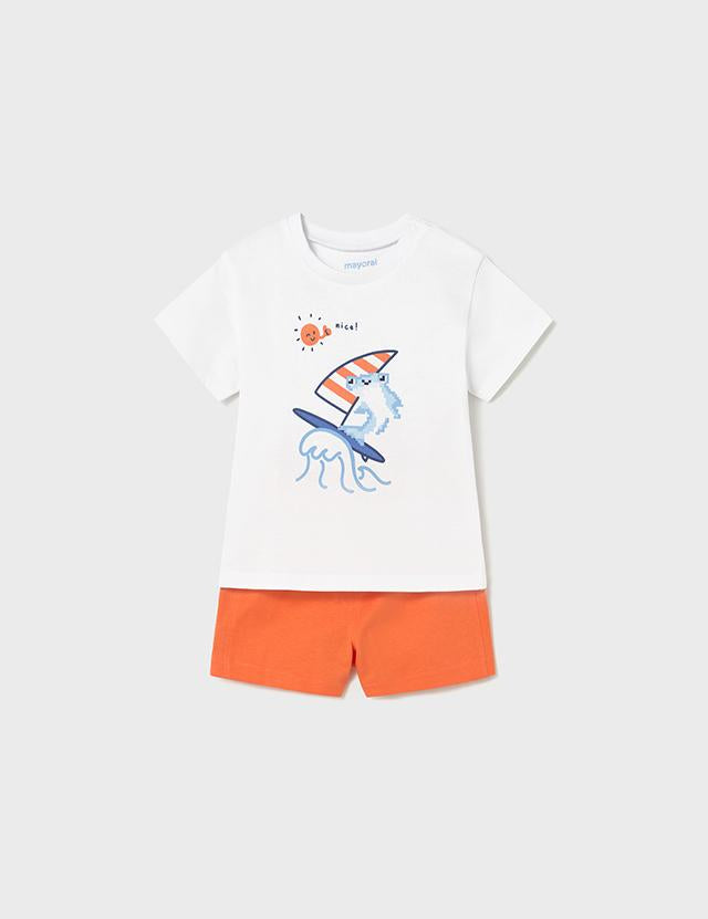 Completo in maglia bermuda e maglietta neonato 
