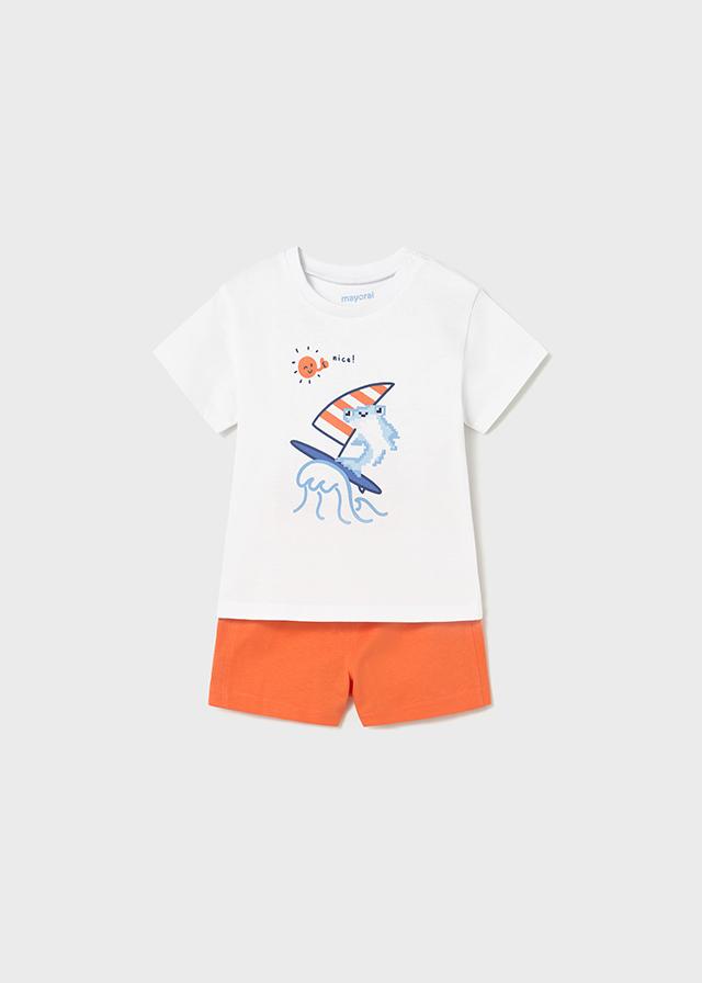 Completo in maglia bermuda e maglietta neonato 
