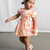 Vestito cerimonia stampato fiori neonata 