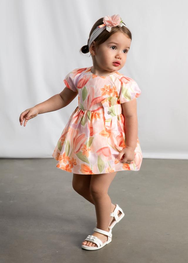 Vestito cerimonia stampato fiori neonata 