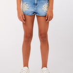 Shorts denim applicazioni in macramè ragazza LiuJo 