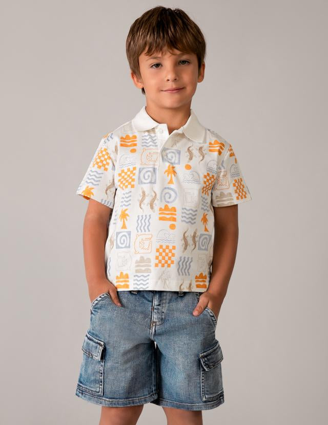 Bermuda denim cargo bambino 