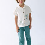 Pantalone lungo jogger in lino bambino 