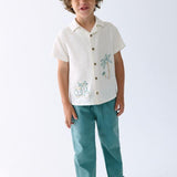 Pantalone lungo jogger in lino bambino 