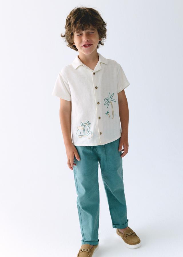 Pantalone lungo jogger in lino bambino 